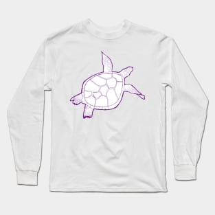 Dark purple swimming turtle Long Sleeve T-Shirt